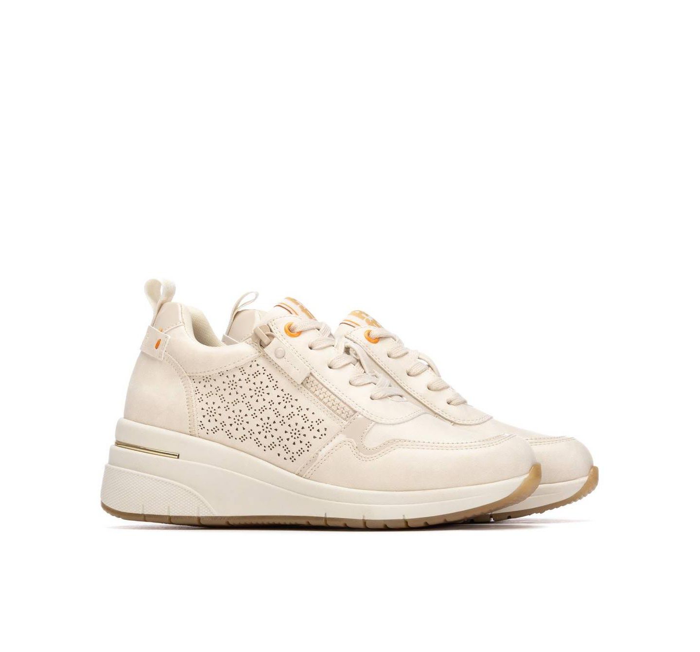 Женские кроссовки XTI Refresh Collection Wedge Lace-Up, цвет: Бежевый — фото 4