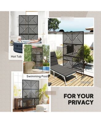 Metal Outdoor Privacy Screen Divider Trellis with Rhombus Design