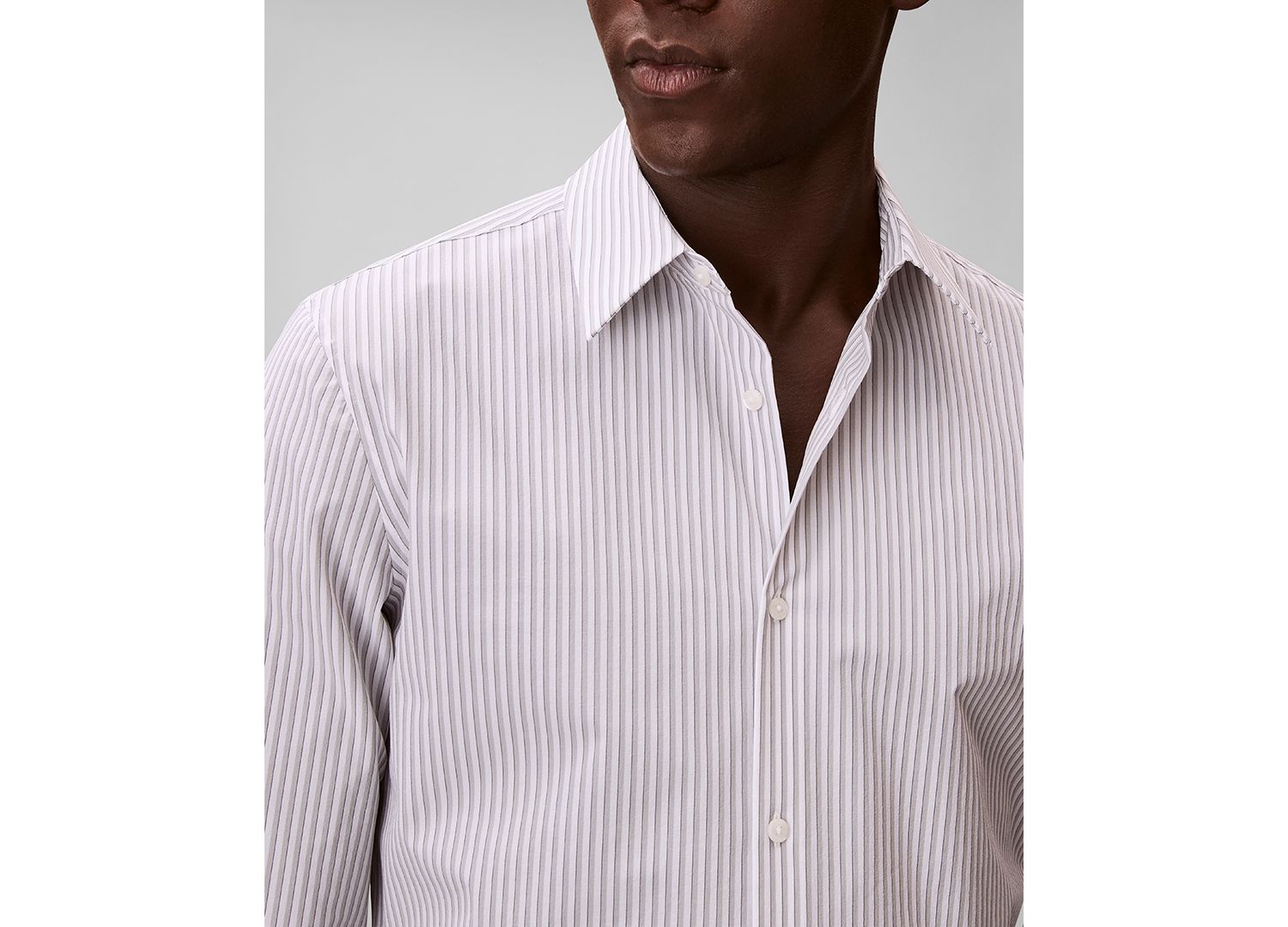 Men's Stripe Tech Slim-Fit Button-Down Shirt