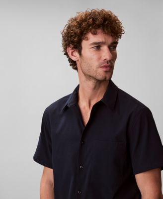 Men's Solid Seersucker Classic Button-Down Shirt