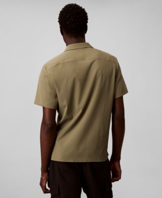 Men's Solid Seersucker Classic Button-Down Shirt