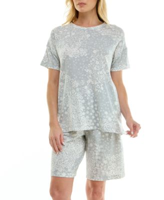 Women's Short-Sleeve Drop Shoulders Top & Shorts, 2-Piece Set