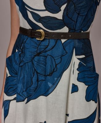 Women's Asymmetrical Neck A-Line Midi Dress