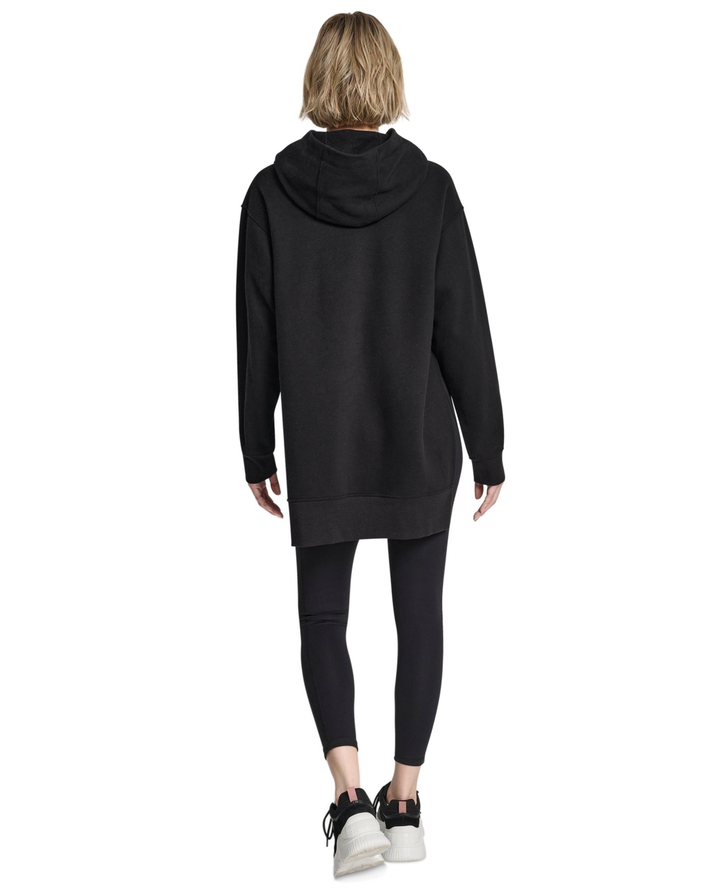 Женское худи DKNY Sport 3D Puff Applique Varsity Logo Oversized, цвет: Чёрный — фото 5