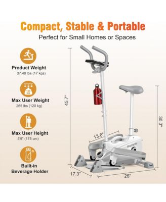 Mini Elliptical Machine with Seat, 3-Level Incline, & LED Display