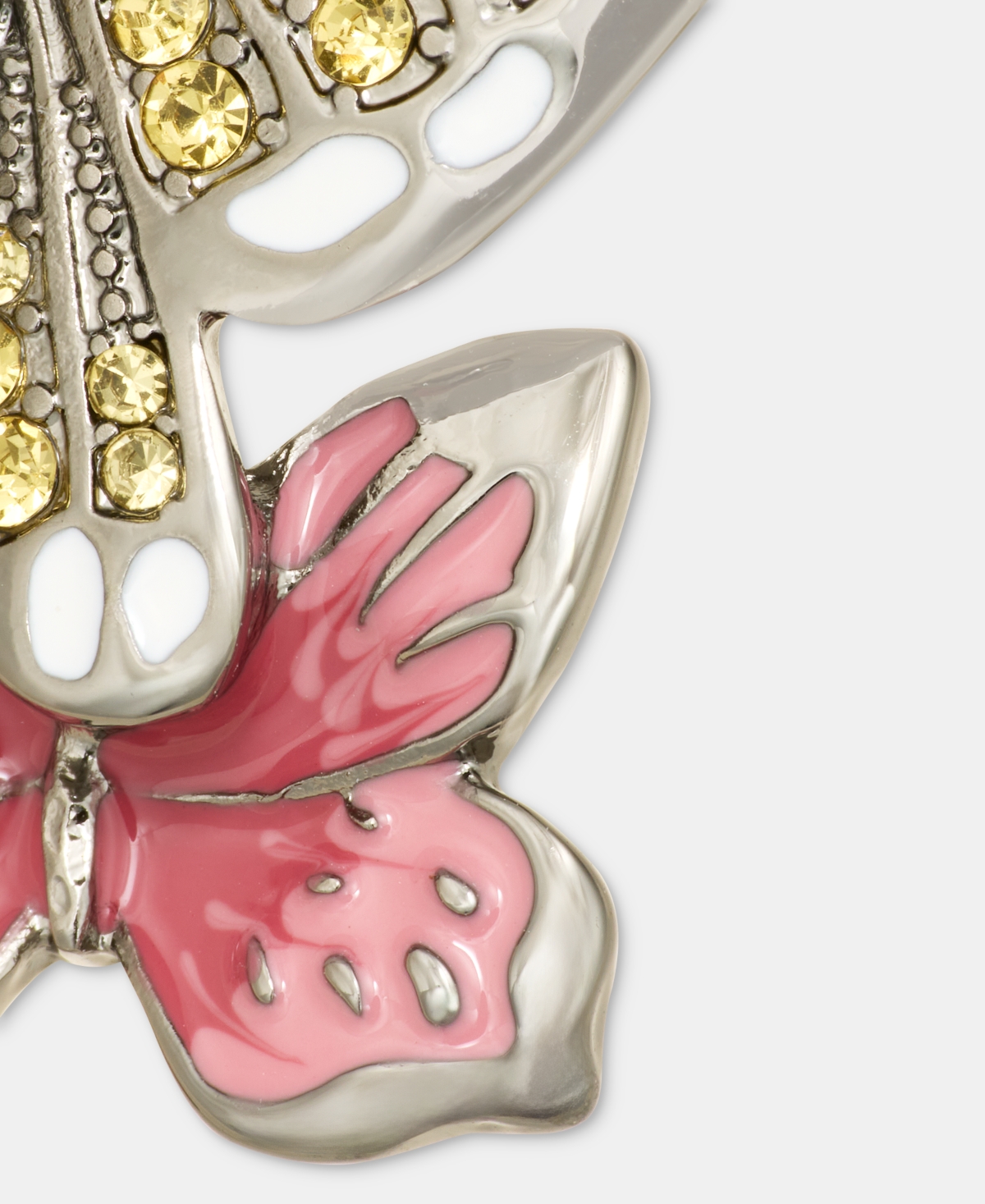 Anne Klein Pave Double Butterfly Statement Button Earrings