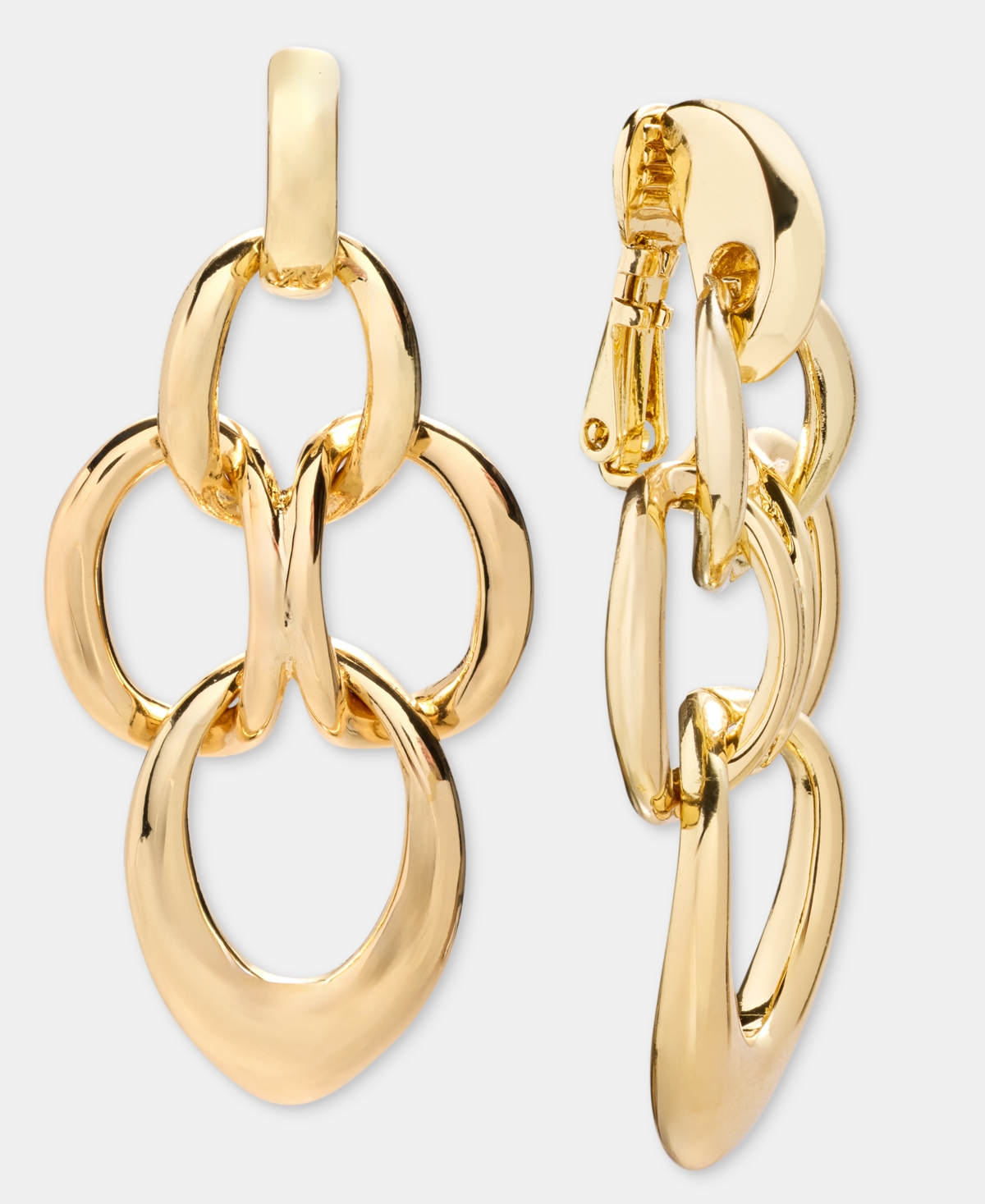 Anne Klein Linked Clip-On Drop Earrings