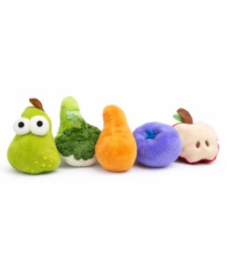 Squeaky Plush Dog Toys Set – Interactive Fruit & Vegetable Chew Toys with Built-in Squeaker for Small to Medium Dogs