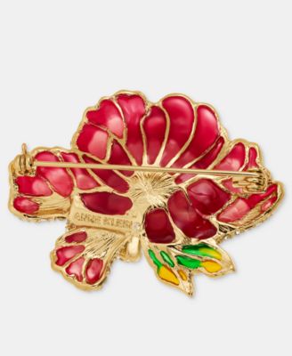 Pav&eacute; & Imitation Pearl Flower Pin