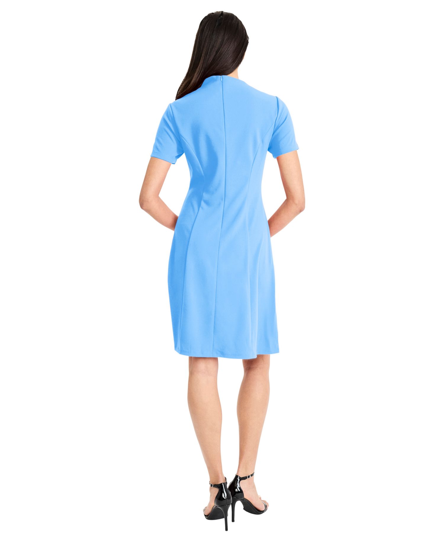 Women's Mock Neck Short-Sleeve Dress