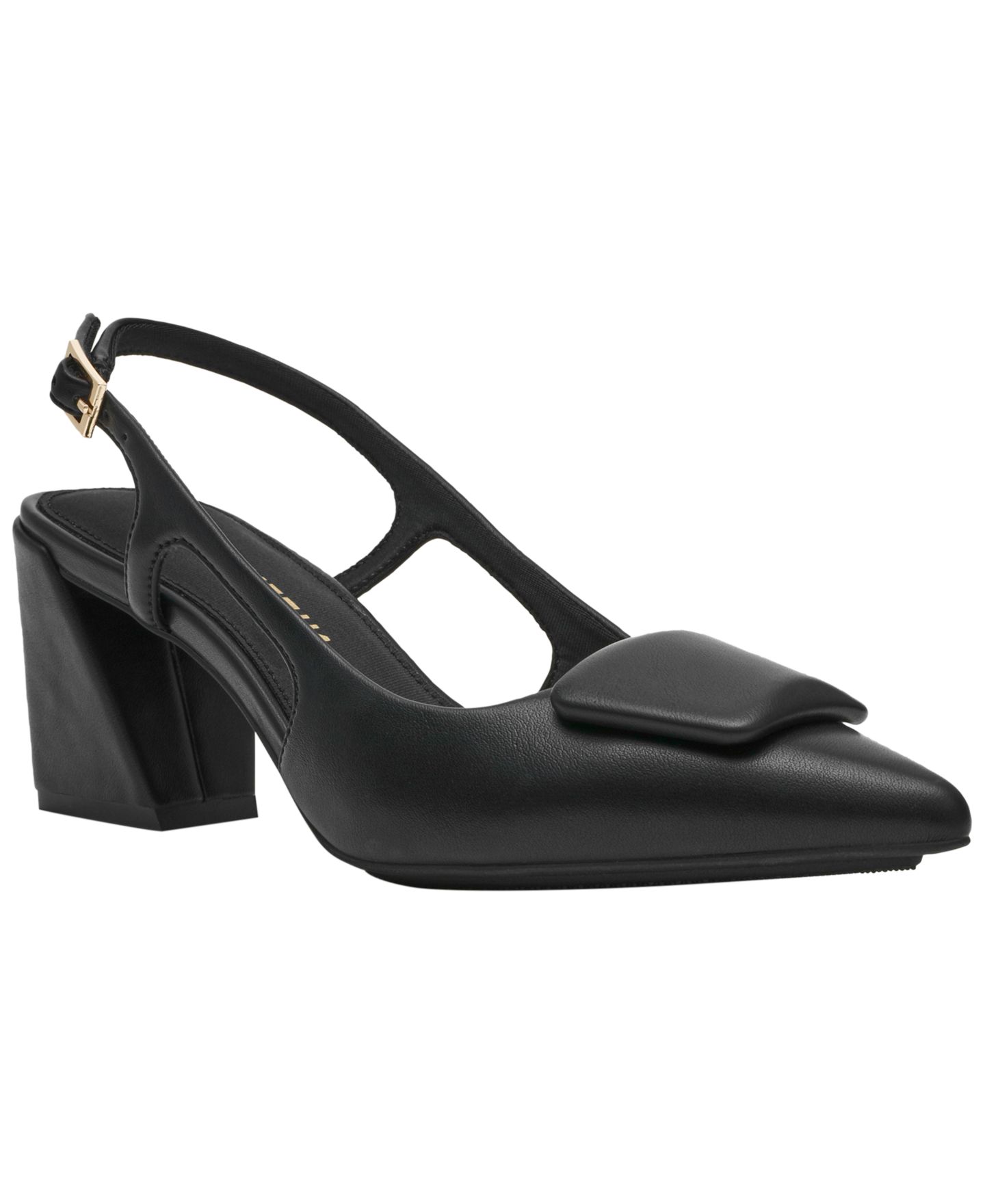 Женские туфли Anne Klein Renetta Slingback Block Heel Pumps, цвет: Чёрный гладкий — фото 1