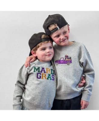 Toddler Boys Mardi Gras Truck Patch Sweatshirt