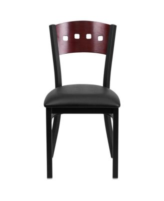 Decorative 4 Square Back Metal Restaurant Dining Chair