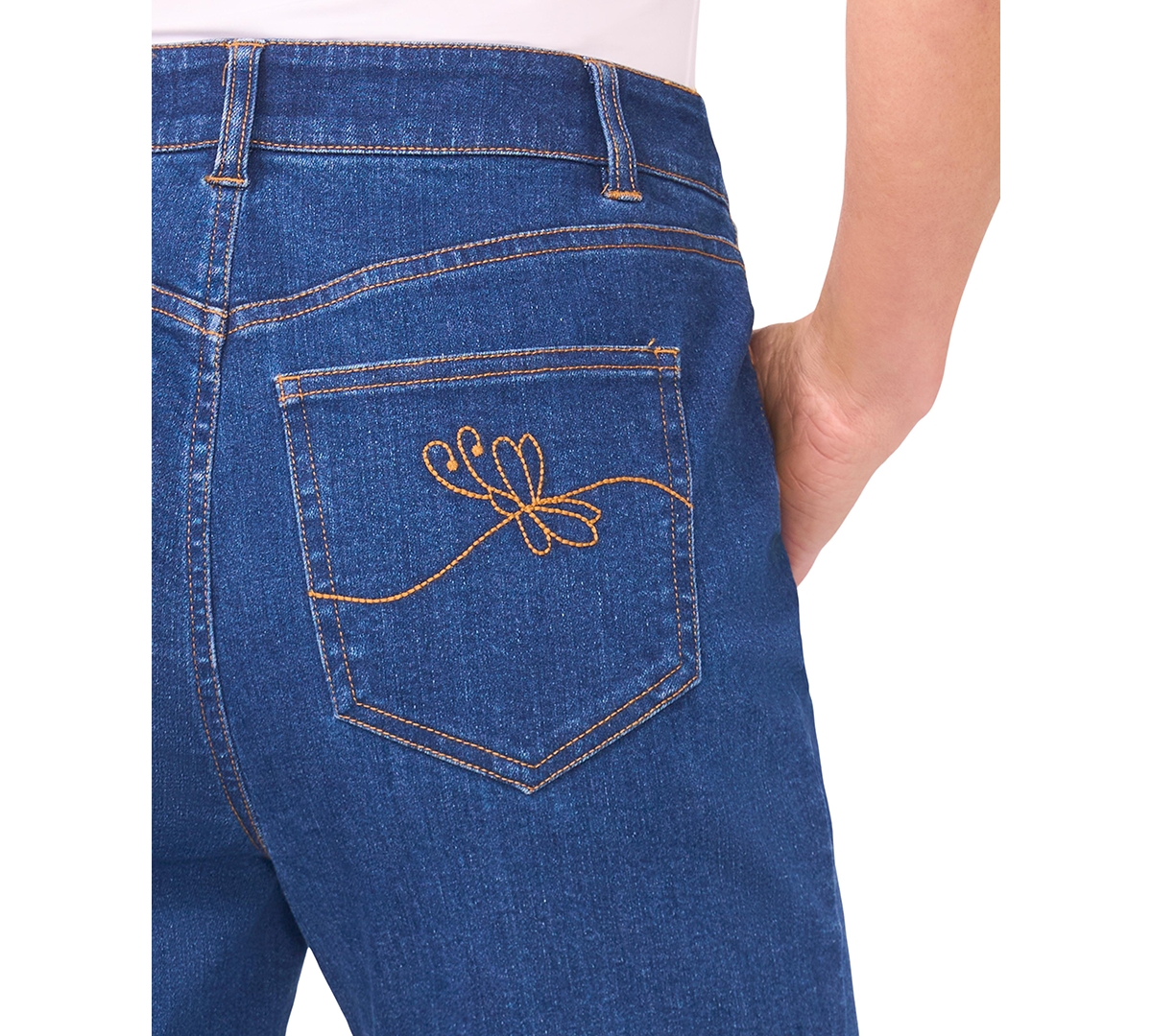 CeCe Women's Mid Rise Fit and Flare Jeans