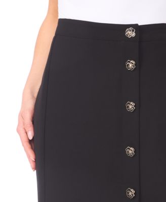 Women's Waterfall Button Detail Midi Skirt
