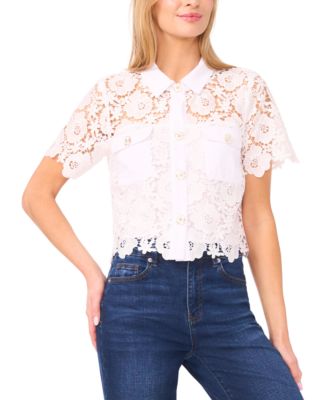 Women's Collared Neck Short-Sleeve Top