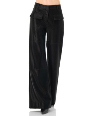 Women's High Shine Semi-Flared Trousers