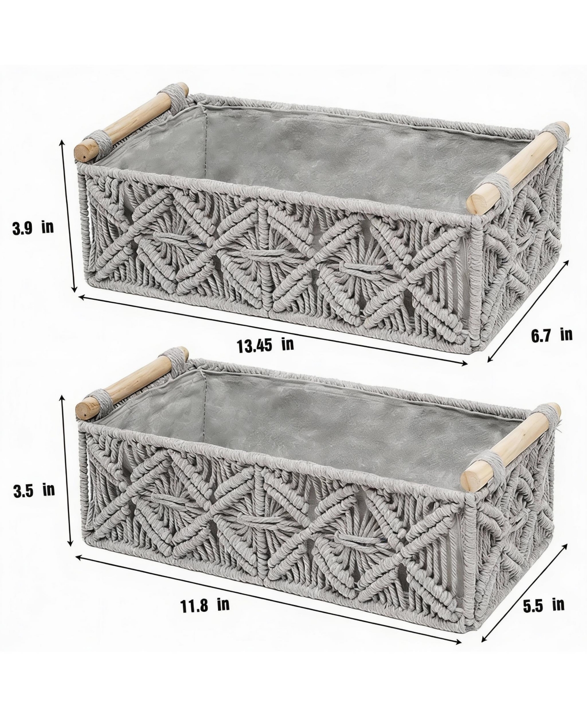 Yigii Handmade Cotton Rope Storage Baskets - Multiroom Decor & Organization