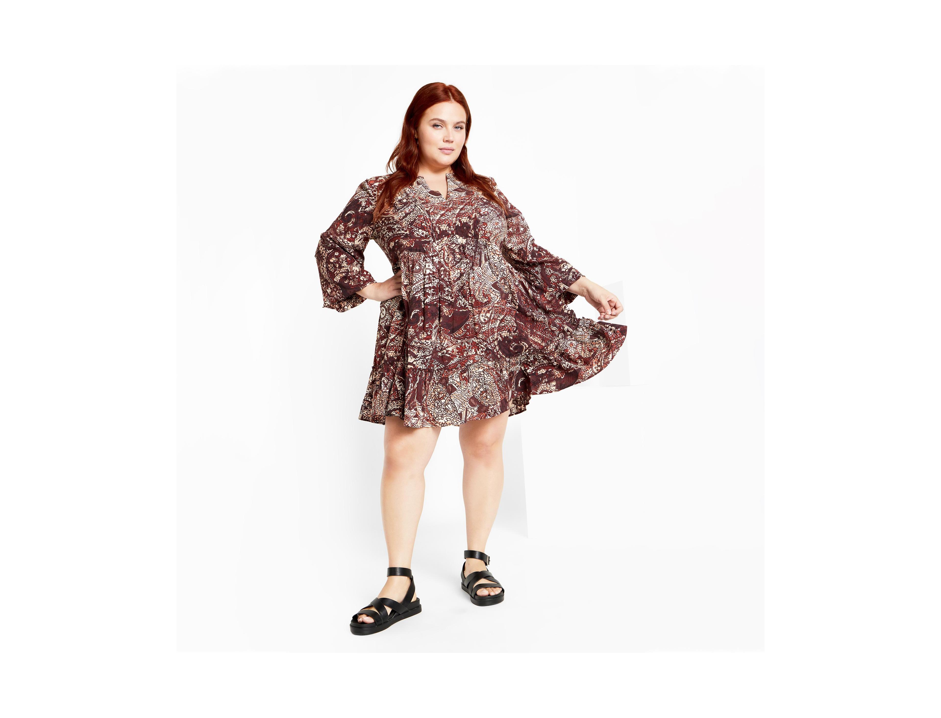 City Chic Plus Women's Alinda Mini Print Dress