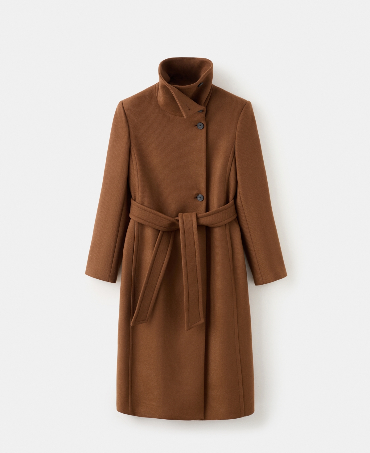 Mango Women's Belted Manteco Wool Coat