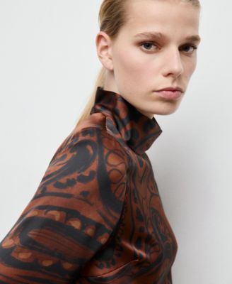 Women's Paisley-Print Satin Blouse