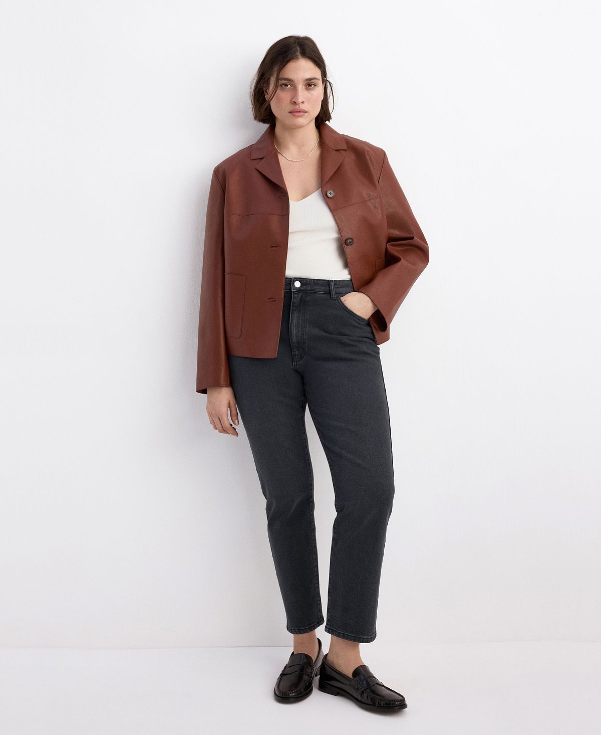 Mango Women's Claudia Slim-Fit Cropped Jeans view 6 — MAYCSS fashion products