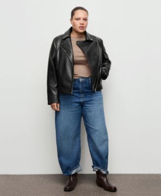 Women's Faux-Leather Biker Jacket