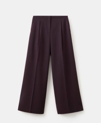 Women's Wide-Leg Mid-Rise Pleated Pants