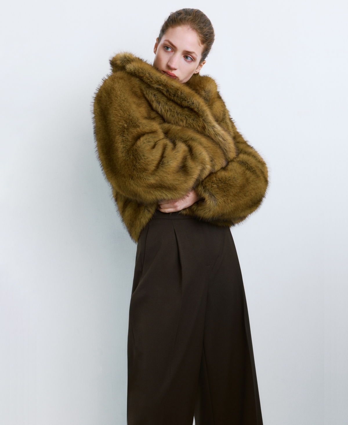 Mango Women's Wide-Leg Mid-Rise Pleated Pants