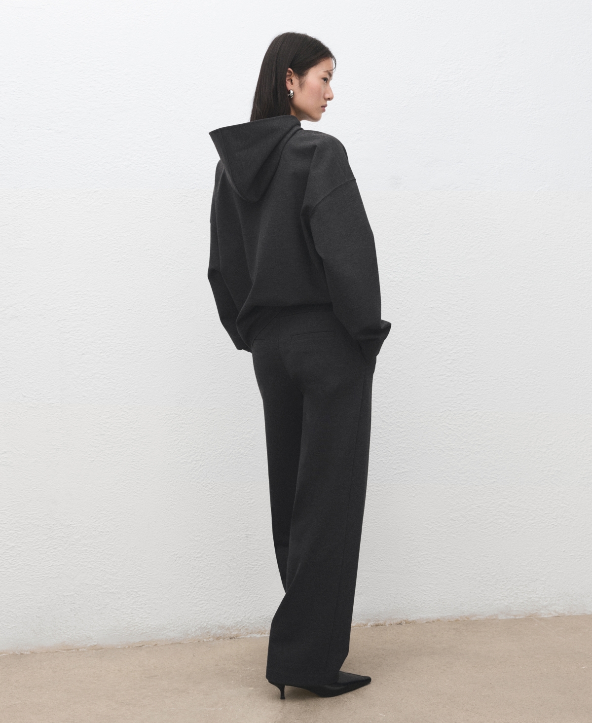 Mango Women's Hood Speckled Knitted Sweater