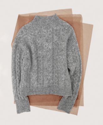 Women's Perkins Neck Braided Sweater