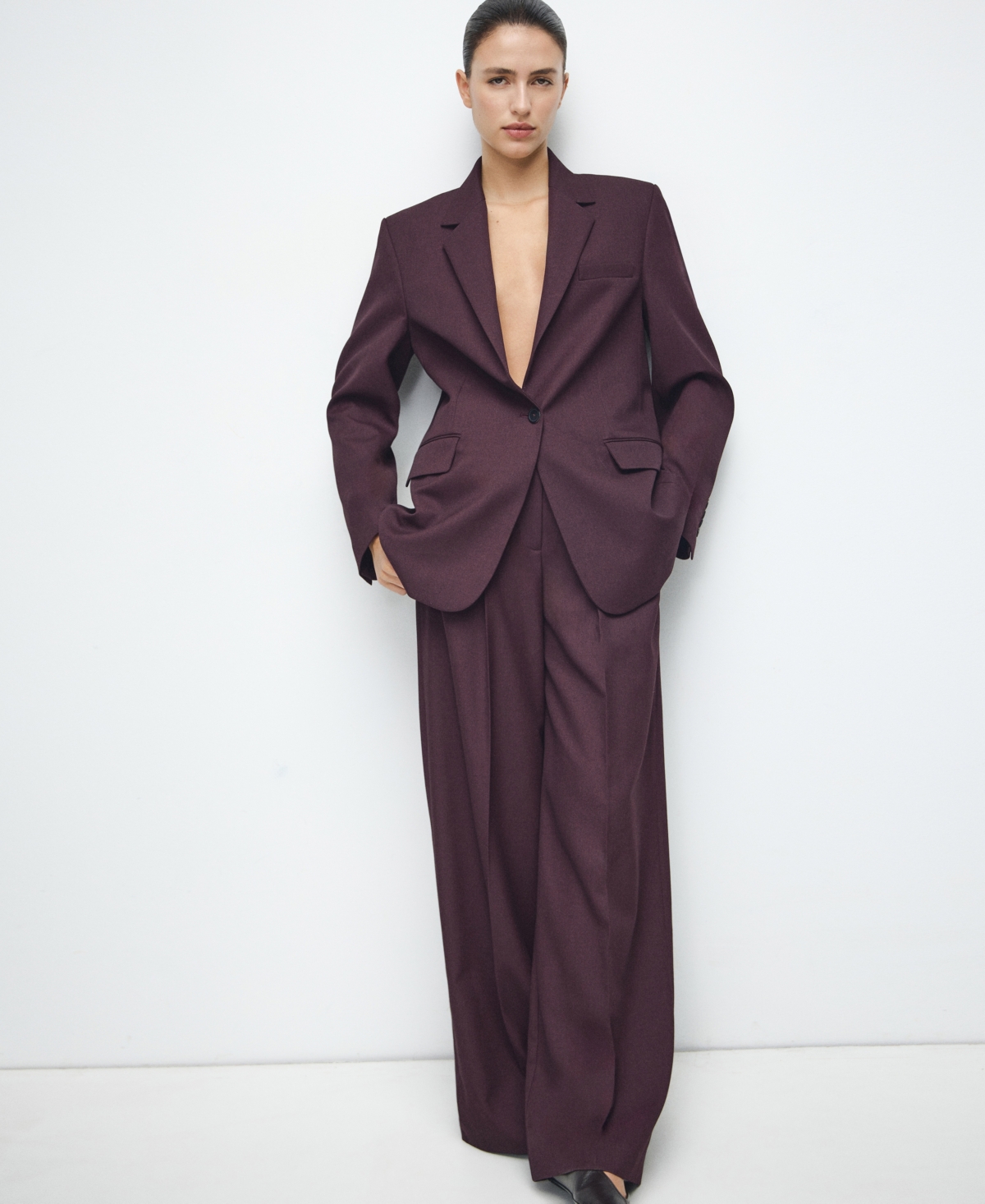 Mango Women's Wide Leg Suit Pants