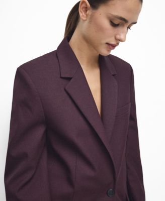Women's Lapel Pockets Straight Suit Jacket
