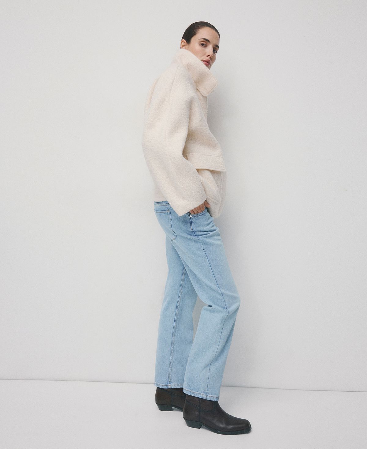 Mango Women's Maternity Straight Jeans view 4 — MAYCSS fashion products
