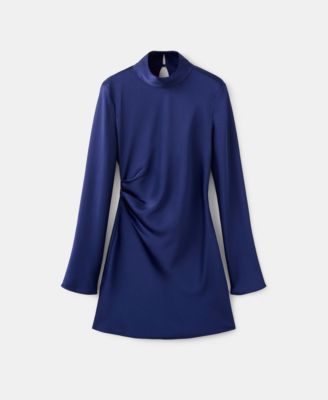 Women's Pleat Detail Satin Dress