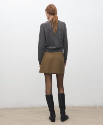 Women's Buckles Short Pleated Skirt