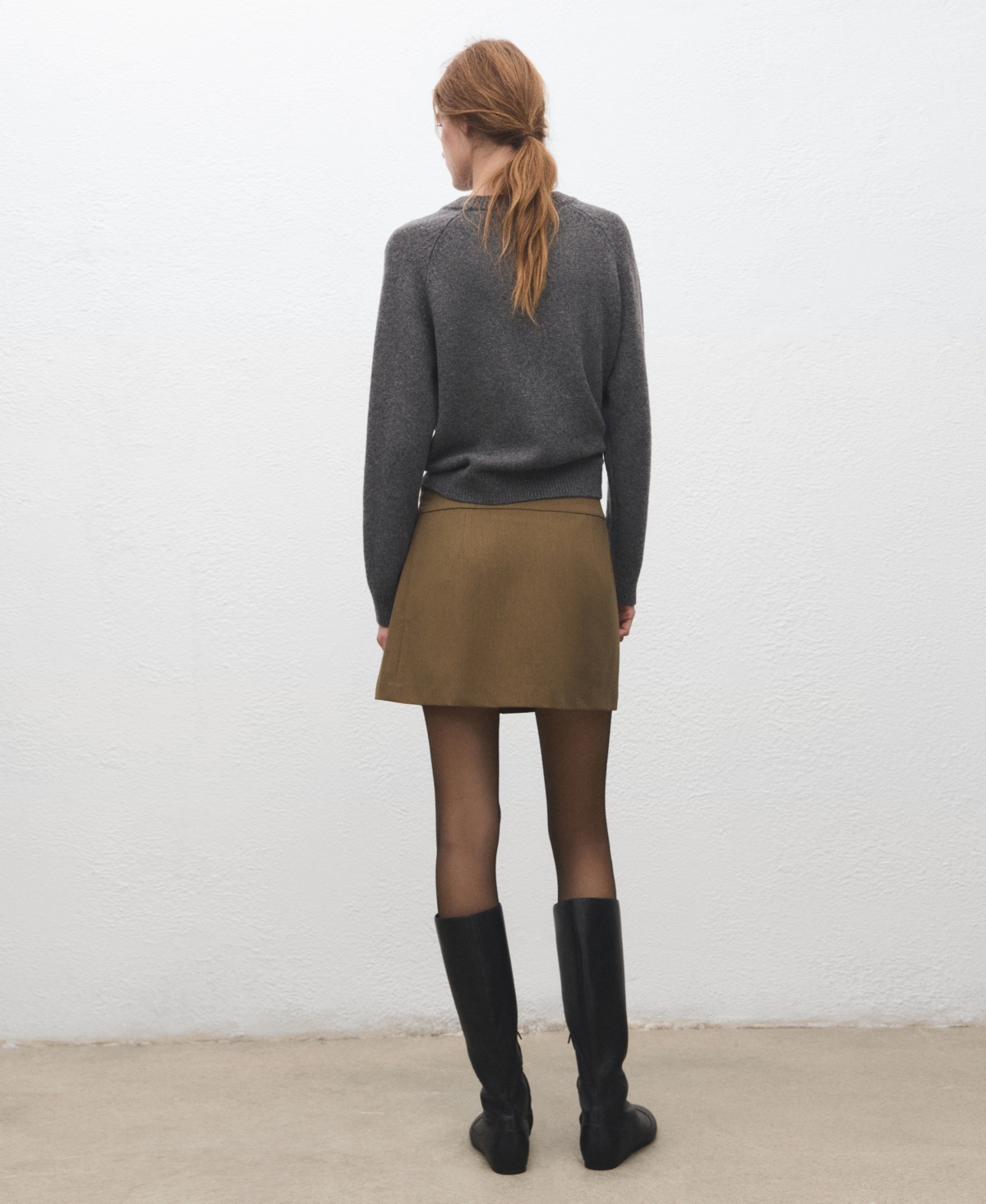 Mango Women's Buckles Short Pleated Skirt