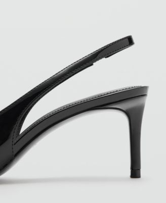 Women's Metal Detail Patent Leather High-Heeled Shoes