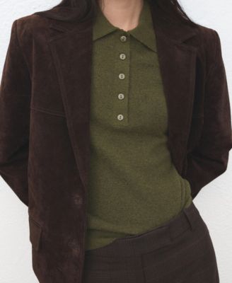 Women's Long-Sleeved Polo-Neck Sweater