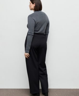 Women's Chalk-Stripe Straight Pants