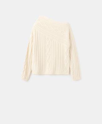 Women's Braided Wool-Blend Sweater