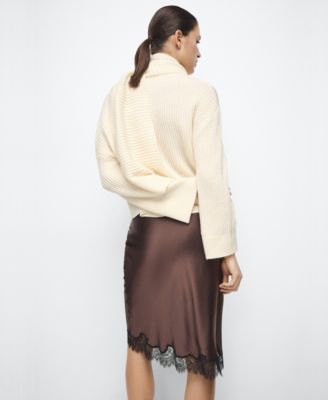 Women's Scarf Detail Ribbed Sweater