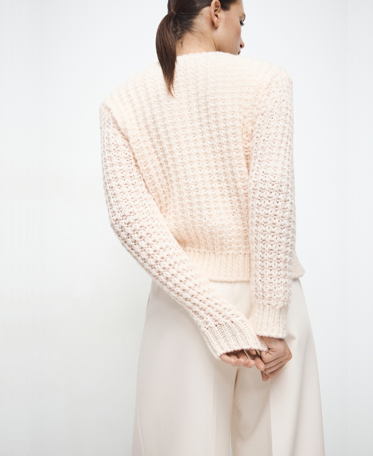 Mango Women's Lace Pattern Knit Sweater