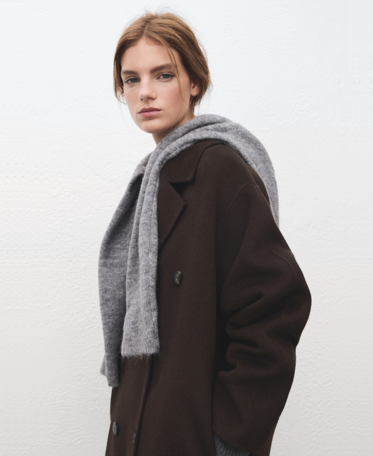 Mango Women's Handmade Oversized Wool Coat