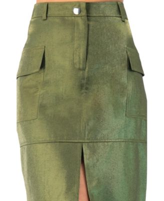 Women's Midi Skirt with Front Slit