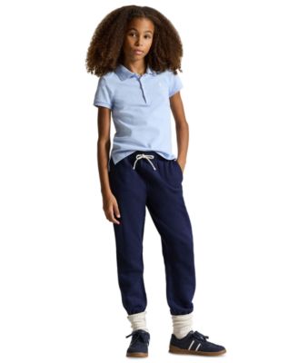 Girls 7-16 Stretch Cotton Mesh Polo Shirt