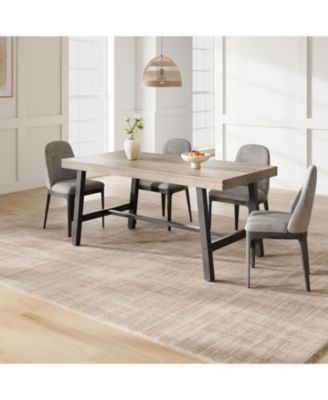 Kitchen Table Industrial Dining Table for 4-6 People 63 in Long Wooden Kitchen Table