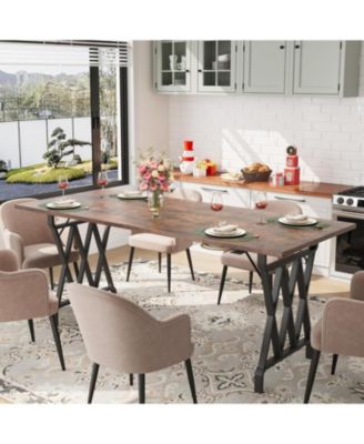 Kitchen Table Rectangular Dining Table 70.9-Inch Long Dining Table for 6 Peoplefor Dining Room, Home Office, Living Room