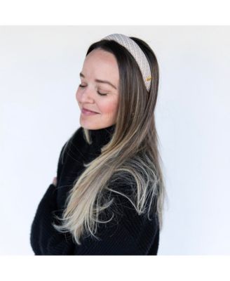 Women's Classic Padded Tweed Headband - Cream Beige