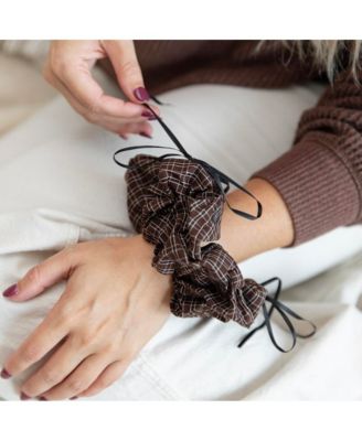 Women's Oversized Ribbon Scrunchie Set of 3 - Plaid Bows